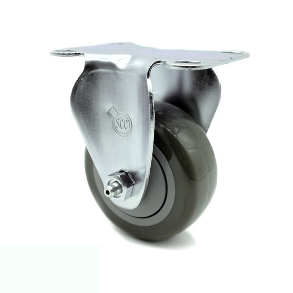 3.5 Inch Gray Polyurethane Wheel Rigid Top Plate Caster